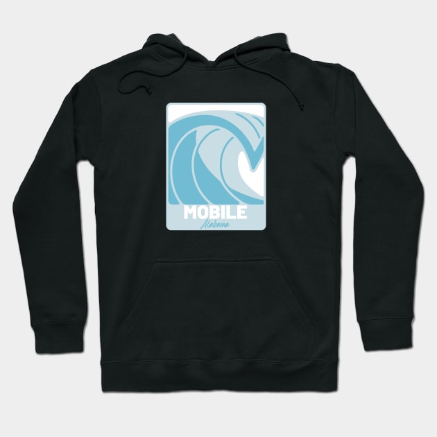 Mobile Beach Alabama - Atlantic Ocean AL Crashing Wave Hoodie by Go With Tammy